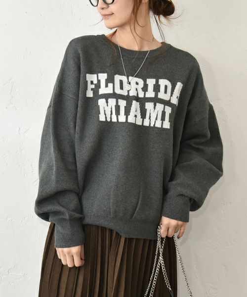 HUMS｜スウェットライクロゴニット [[MT-0491]][C]