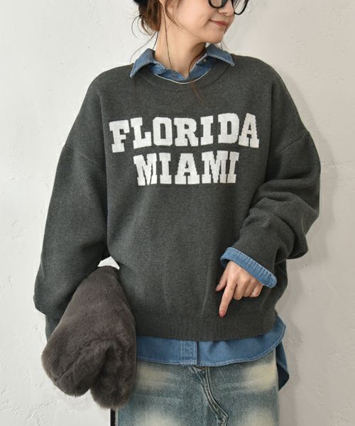 HUMS｜スウェットライクロゴニット [[MT-0491]][C]