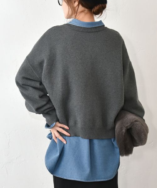 HUMS｜スウェットライクロゴニット [[MT-0491]][C]