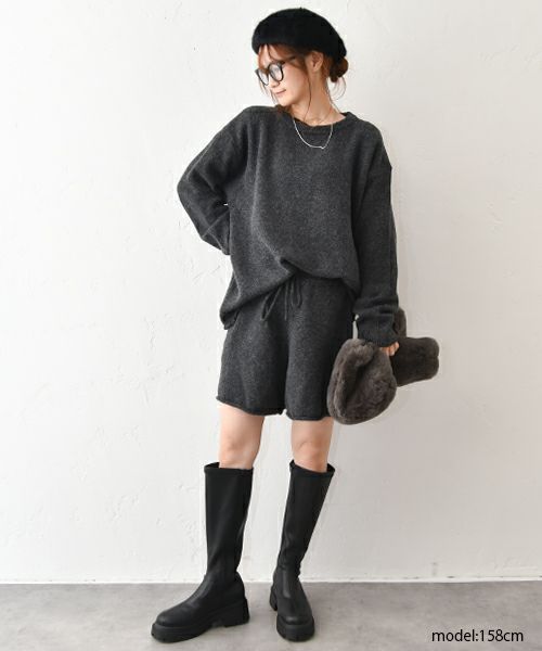 HUMS｜ニットショートパンツセットアップ [[C-5124]][C]