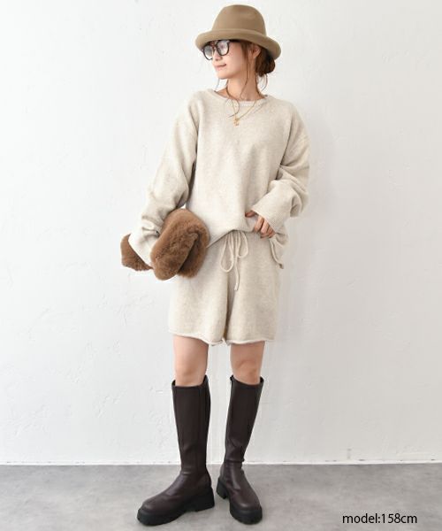 HUMS｜ニットショートパンツセットアップ [[C-5124]][C]