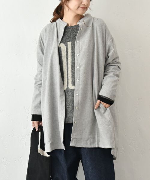 hagumu｜綿麻起毛バックギャザーチュニック [[08089]][C]