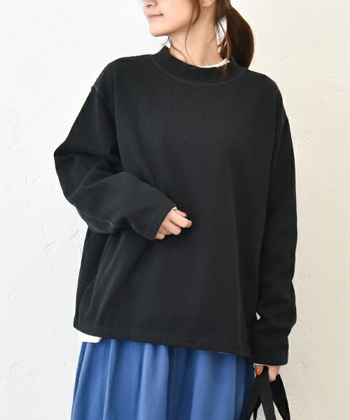 Our.｜カットリブ素材　モックネックプルオーバー [[C-9044]][C]