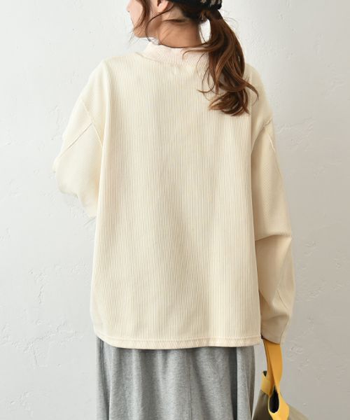 Our.｜カットリブ素材　モックネックプルオーバー [[C-9044]][C]