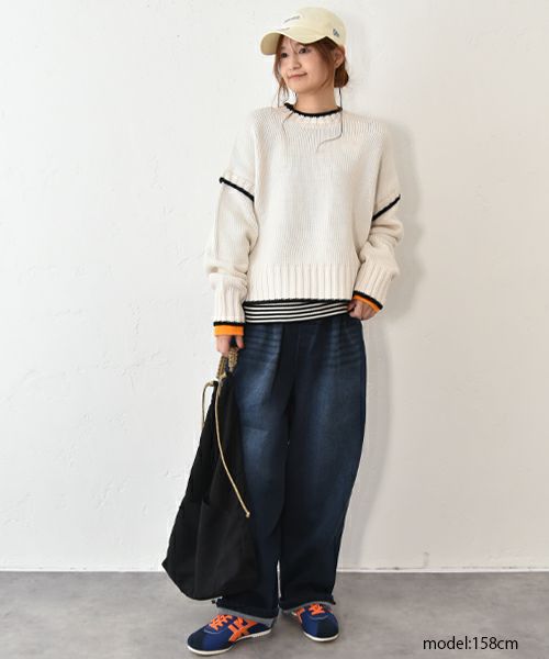 IN THE MARKET｜配色ニットプルオーバー [[HU-825352]][C]