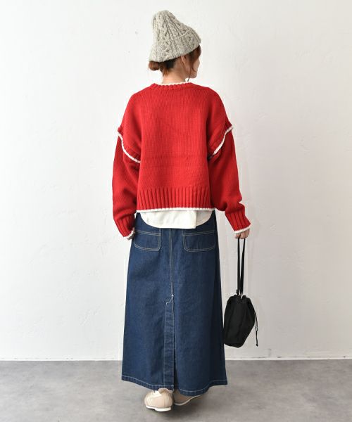 IN THE MARKET｜配色ニットプルオーバー [[HU-825352]][C]