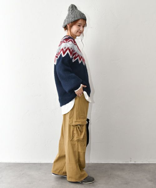 IN THE MARKET｜杢ストレッチノルディックプルオーバー [[HUG-5631A106]][C]