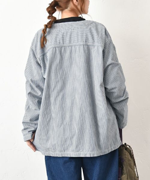 GO TO HOLLYWOOD｜ストライプシャンブレー パジャマシャツ [[32580102]][C]