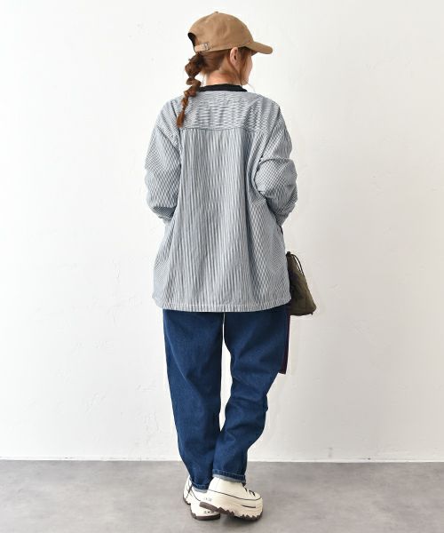 GO TO HOLLYWOOD｜ストライプシャンブレー パジャマシャツ [[32580102]][C]