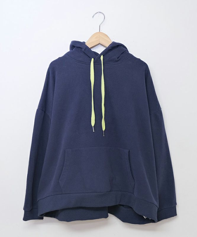 Our.｜裏起毛スウェット　配色ストリングパーカー [[C-9046]][C]