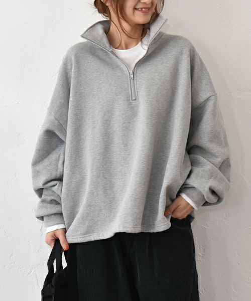 IN THE MARKET｜ハーフジップ裏起毛スウェット （裾ドローコード付き）[[C-2440]][C]