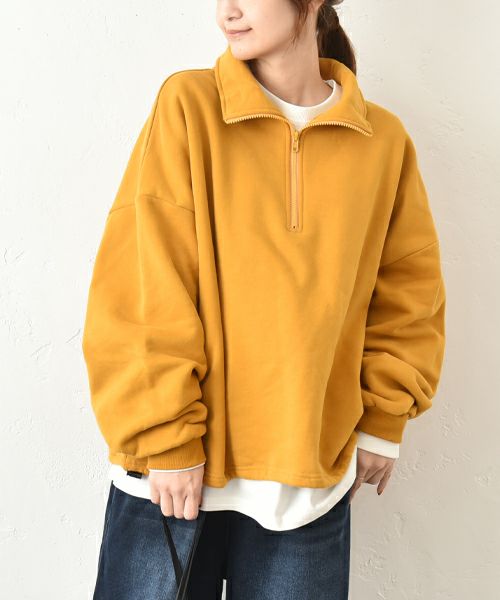 IN THE MARKET｜ハーフジップ裏起毛スウェット （裾ドローコード付き）[[C-2440]][C]