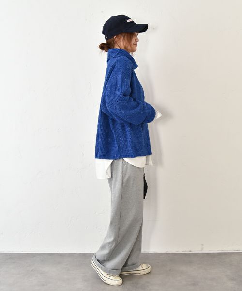 Our.｜ハーフジップリブ編みニットプルオーバー [[MT-0492]][C]