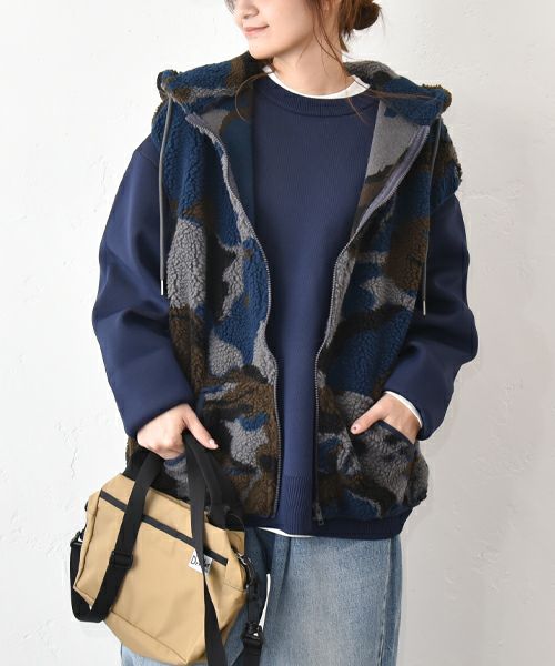 IN THE MARKET｜カモフラ柄ボアベスト [[C-2517]][C]