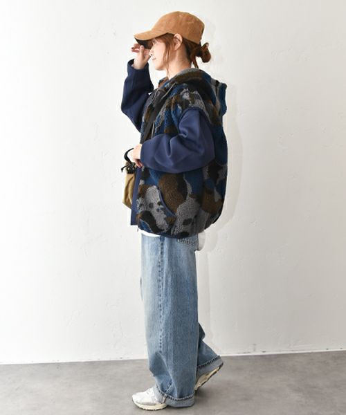 IN THE MARKET｜カモフラ柄ボアベスト [[C-2517]][C]