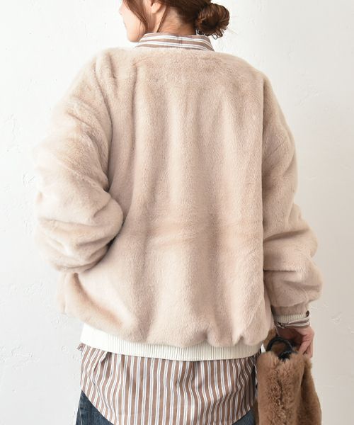 HUMS｜フェイクファーノーカラーブルゾン [[30001352]][C]