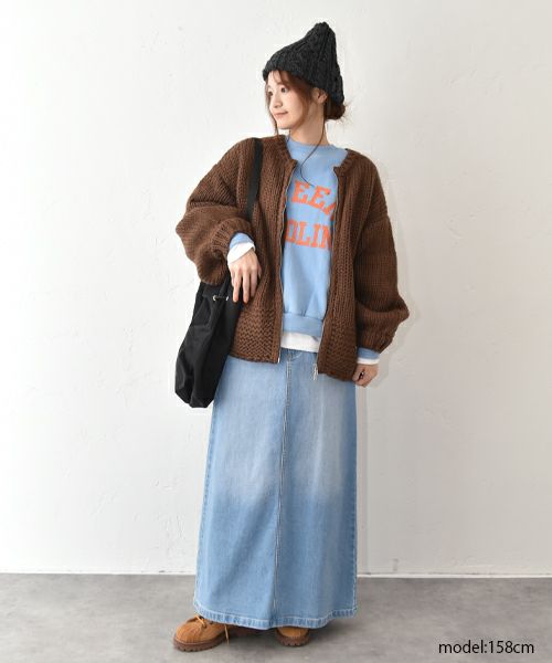 IN THE MARKET｜ロービングケーブルショート丈ニット [[HUG-3411S120]][C]