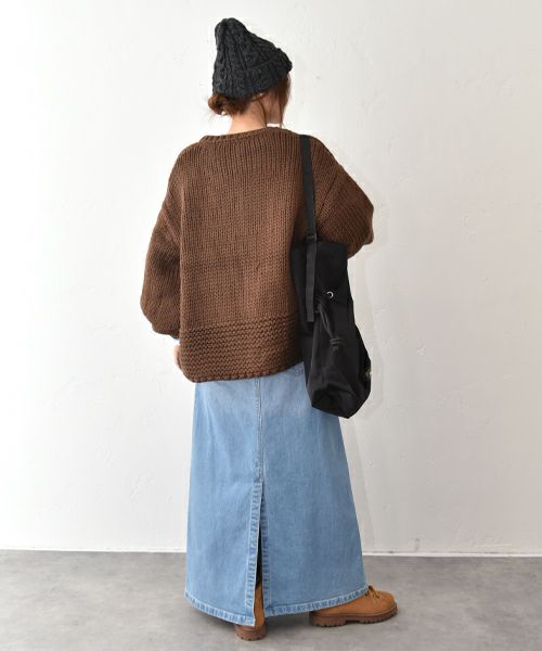 IN THE MARKET｜ロービングケーブルショート丈ニット [[HUG-3411S120]][C]