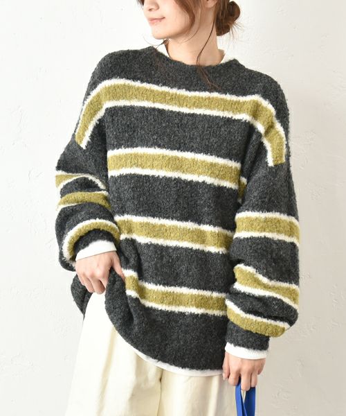 IN THE MARKET｜ブークレ ボーダーニット [[HUG-1561F120]][C]