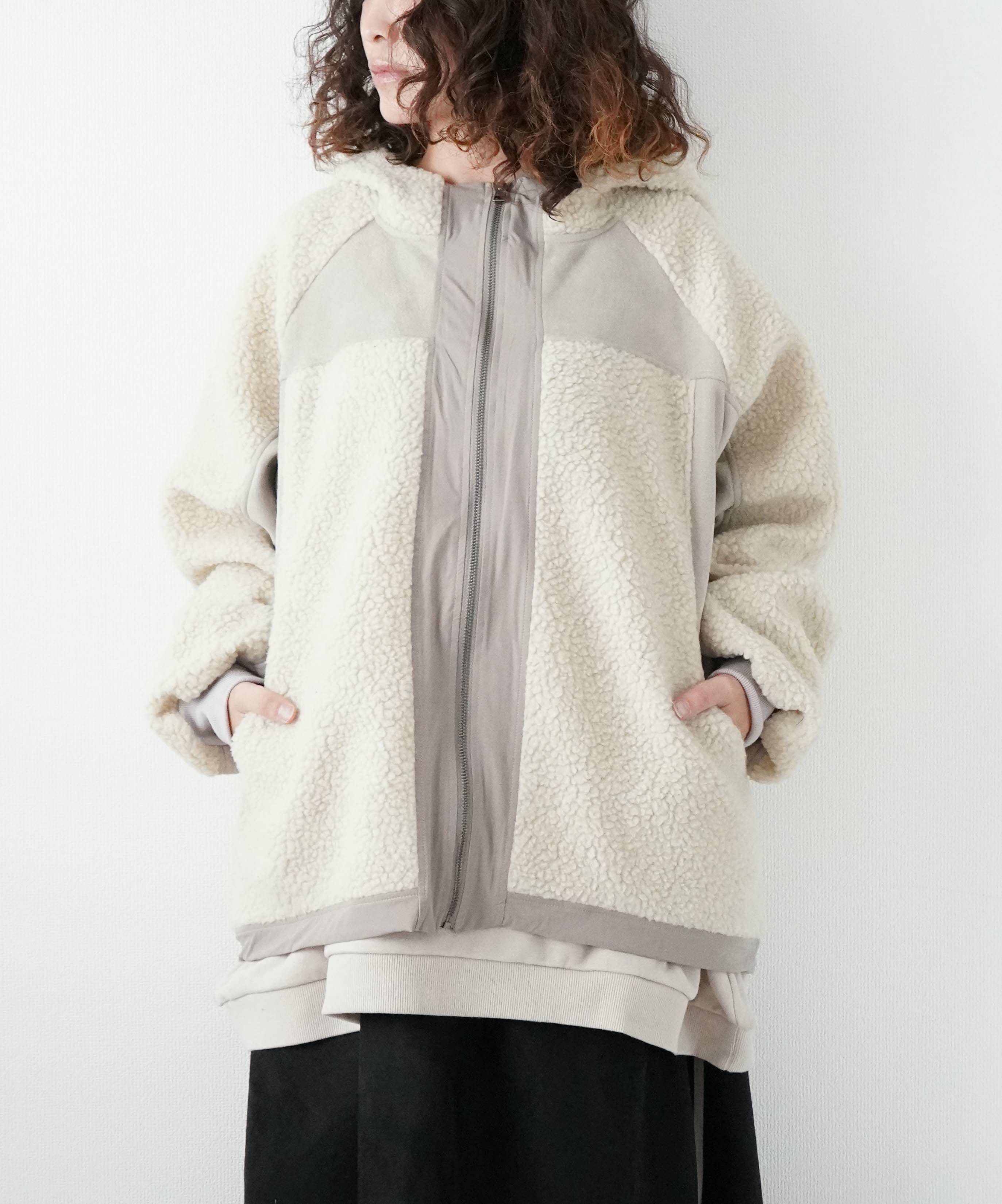 day standard｜異素材切り替えフードブルゾン [[K54004-28]][D]