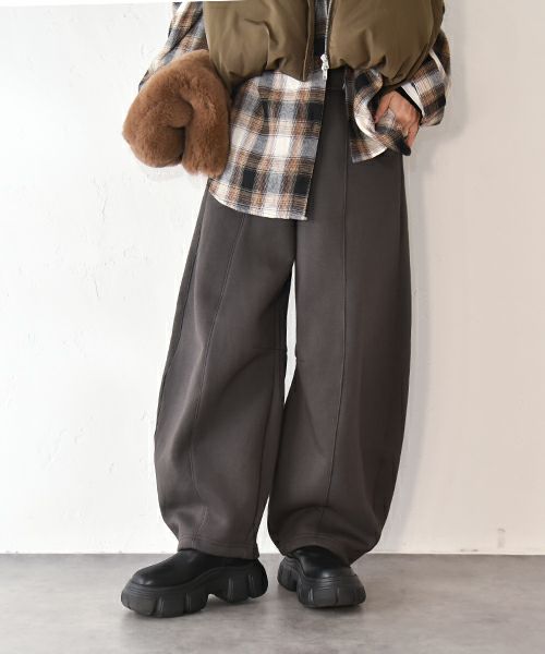 HUMS｜裏起毛カーブパンツ [[32989A334]][C]