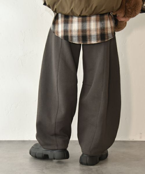 HUMS｜裏起毛カーブパンツ [[32989A334]][C]