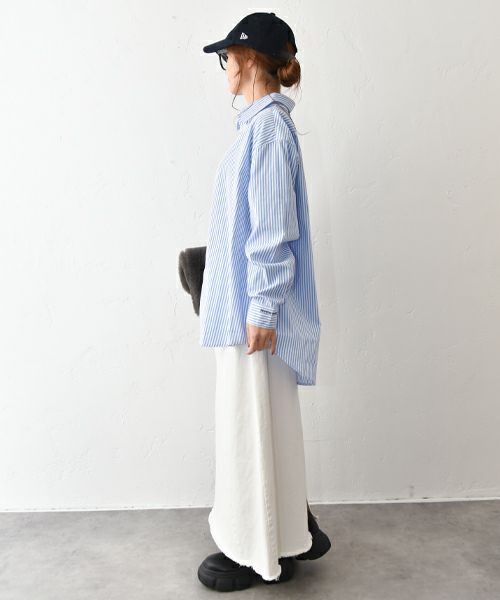 HUMS｜ストライプオーバーシャツ [[32551A132]][C]