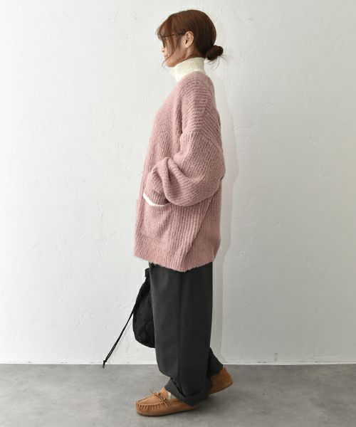 Our.｜Vネック オーバーニットカーデ [[MT-0484]][C]