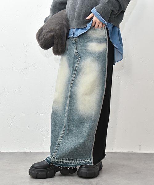 MICALLE MICALLE｜異素材切替スカート [[MMJ132SDD]][C]