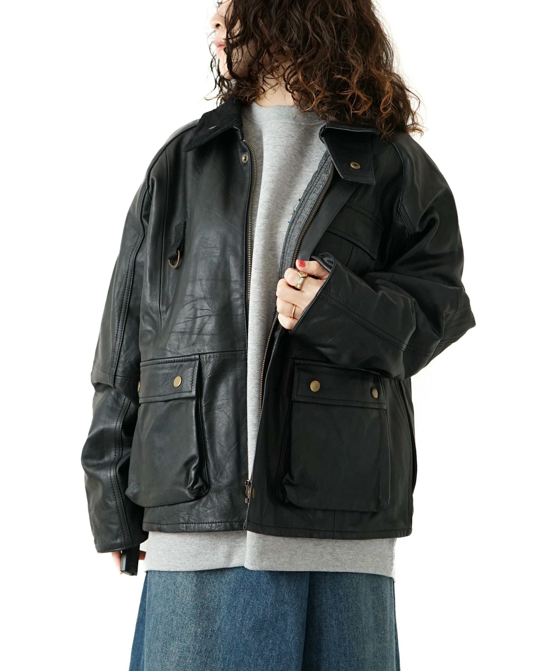 yoused｜LEATHER FISHING JKT [[LEATHER FISHING JKT]][D]