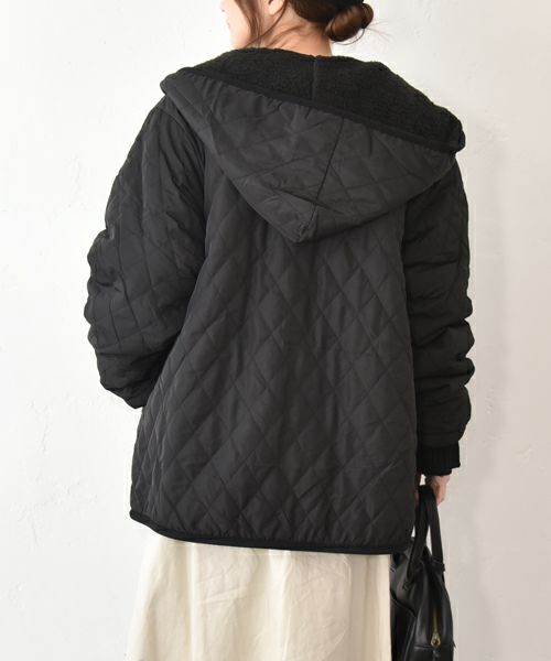 hagumu｜裏ボアフード付きキルティングジャケット [[50099352]][C]
