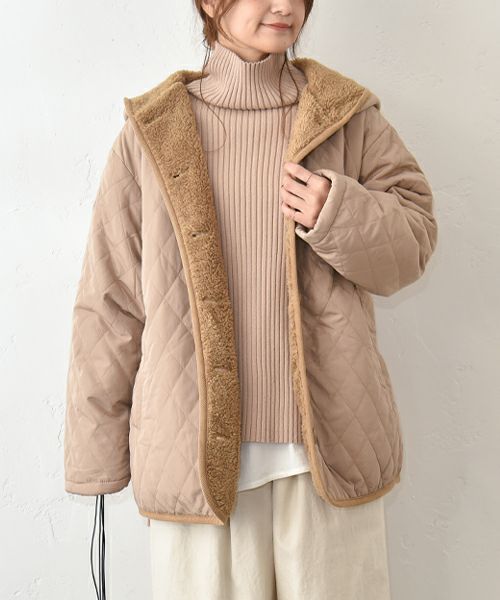 hagumu｜裏ボアフード付きキルティングジャケット [[50099352]][C]