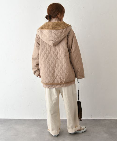 hagumu｜裏ボアフード付きキルティングジャケット [[50099352]][C]