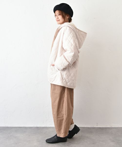 hagumu｜裏ボアフード付きキルティングジャケット [[50099352]][C]