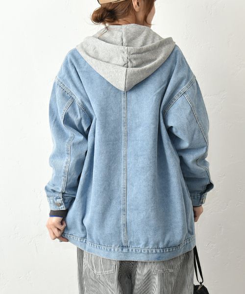 IN THE MARKET｜フード付きデニムジャケット [[93266091]][C]