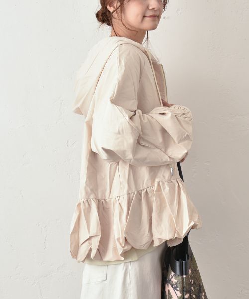 HUMS｜バルーンヘムフード付きブルゾン [[310352]][C]