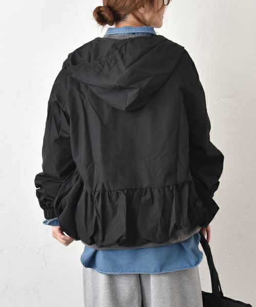 HUMS｜バルーンヘムフード付きブルゾン [[310352]][C]