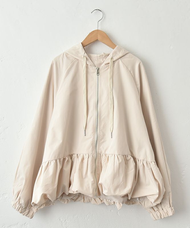 HUMS｜バルーンヘムフード付きブルゾン [[310352]][C]