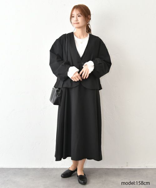 un cinq｜Tropical Stretch Balloonsleeve Jacket [[U26-07]][C]