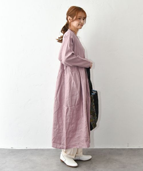 08Mab｜リネン切替前開きワンピース [[CF-1025HF1287]][C]