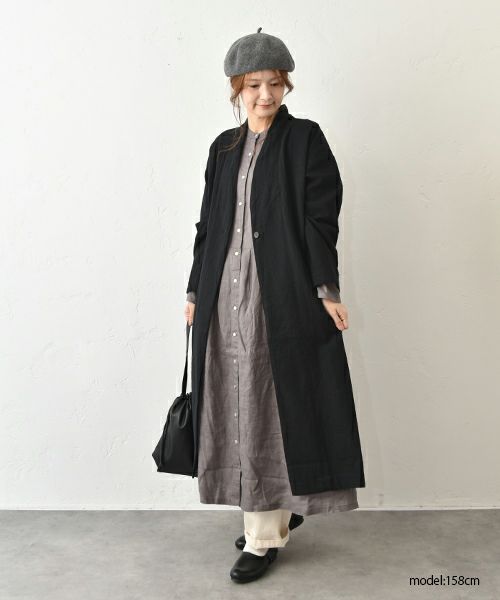 08Mab｜リネン切替前開きワンピース [[CF-1025HF1287]][C]