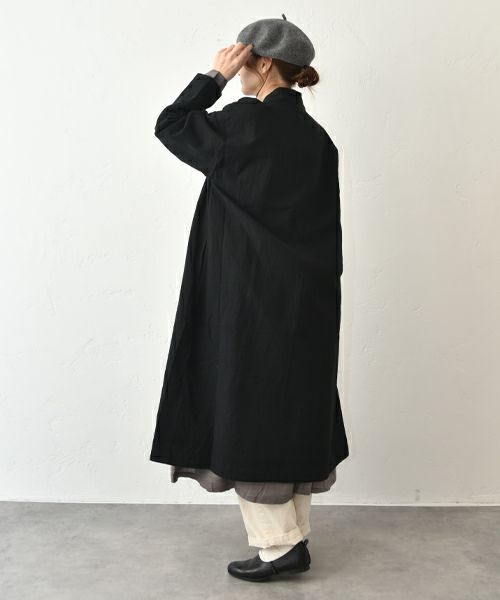 08Mab｜綿麻ダブルガーゼロングコート [[CF-1025HF13MS11]][C]