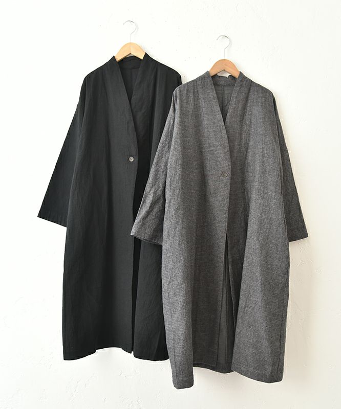 08Mab｜綿麻ダブルガーゼロングコート [[CF-1025HF13MS11]][C]
