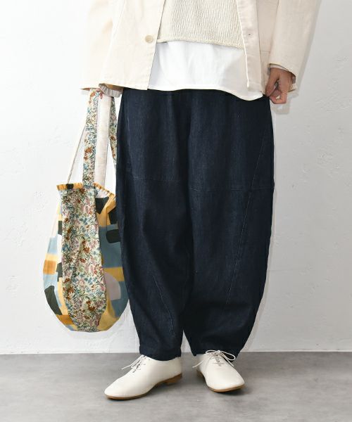 08Mab｜リネンコットンデニム切替ボールパンツ [[CF-1224HF1100]][C]