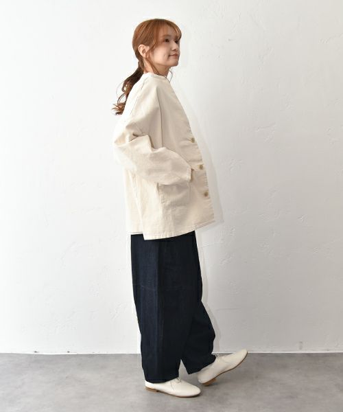 08Mab｜リネンコットンデニム切替ボールパンツ [[CF-1224HF1100]][C]