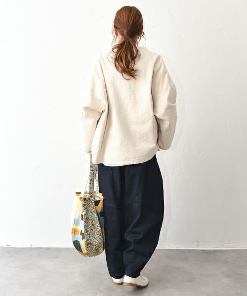 08Mab｜リネンコットンデニム切替ボールパンツ [[CF-1224HF1100]][C]