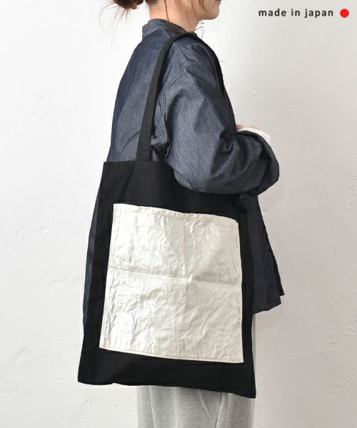 prit｜オックス×リネン箔プリントビッグポケットトート [[P01601]][C]