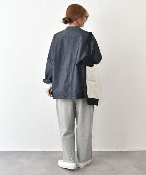 prit｜オックス×リネン箔プリントビッグポケットトート [[P01601]][C]