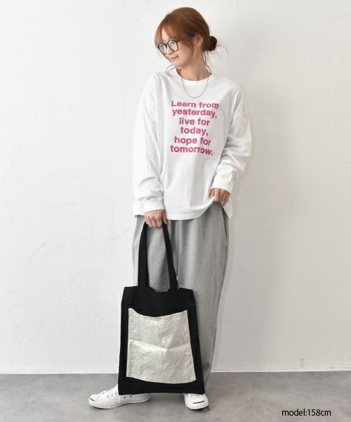 prit｜オックス×リネン箔プリントビッグポケットトート [[P01601]][C]