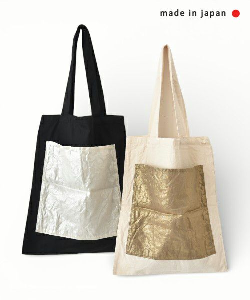 prit｜オックス×リネン箔プリントビッグポケットトート [[P01601]][C]